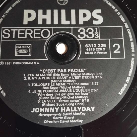 Johnny hallyday pas facile album vinyle occasion 4