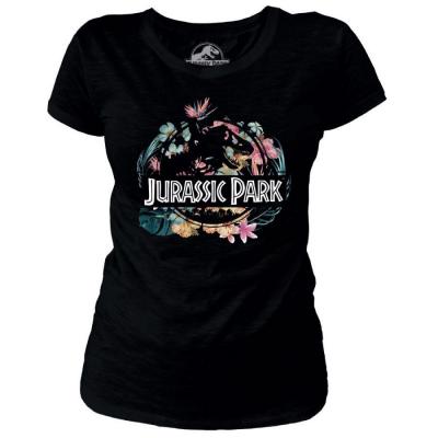 Jurassic park tropical flower t shirt femme
