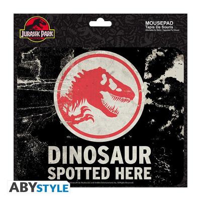 Jurassic world attention dinosaure tapis de souris 23 5x19 5cm