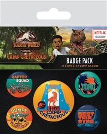 Jurassic world camp cretaceous pack de 5 badges