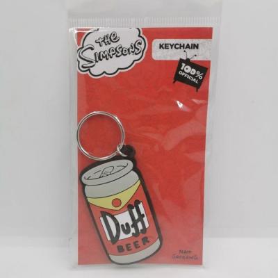 Les simpsons duff porte clef en caoutchouc