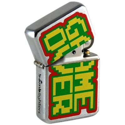 Lighter game over retro pixel arcade style tin box