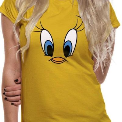 Looney tunes t shirt in a tube tweety face girl