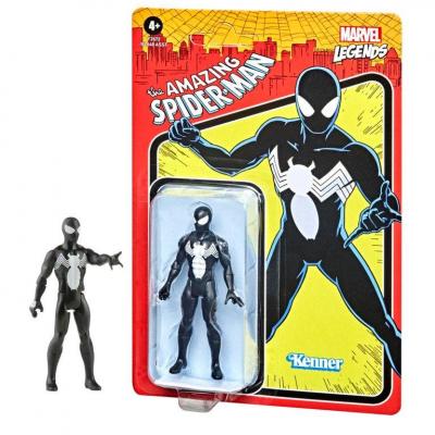 Marvel black spider man figurine legends retro series 10cm