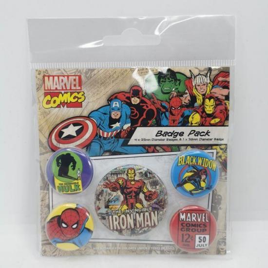 Marvel comics pack 5 badges