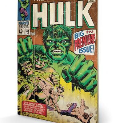 Marvel hulk big issue impression sur bois 40x59cm