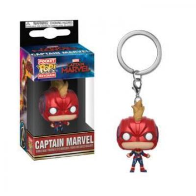 Marvel pocket pop keychains captain marvel avec casque 4cm