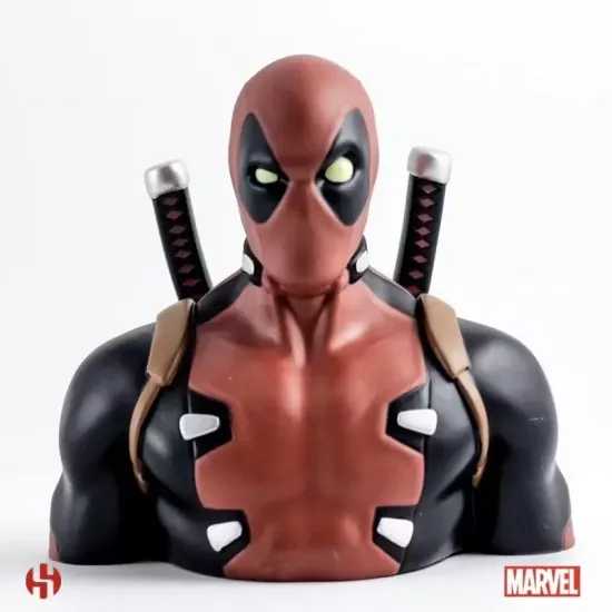 Marvel tirelire boite blister deadpool bust 20 cm