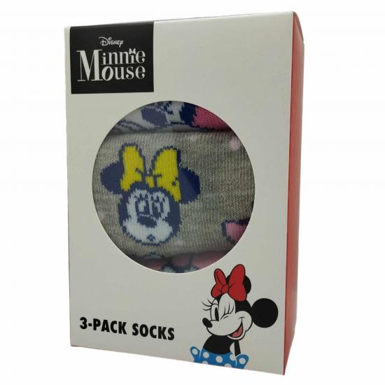 Minnie mouse pack de 3 paires de chaussettes enfants t27 30 1