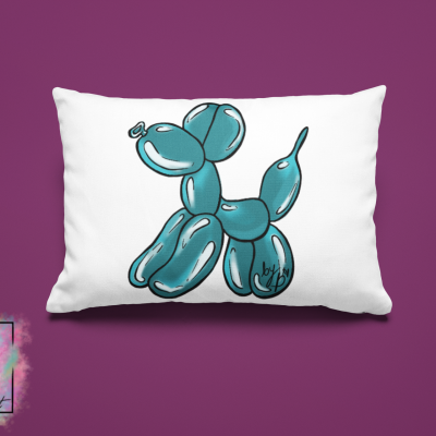 Mockup of a customizable rectangular pillow placed on a colored surface 25527