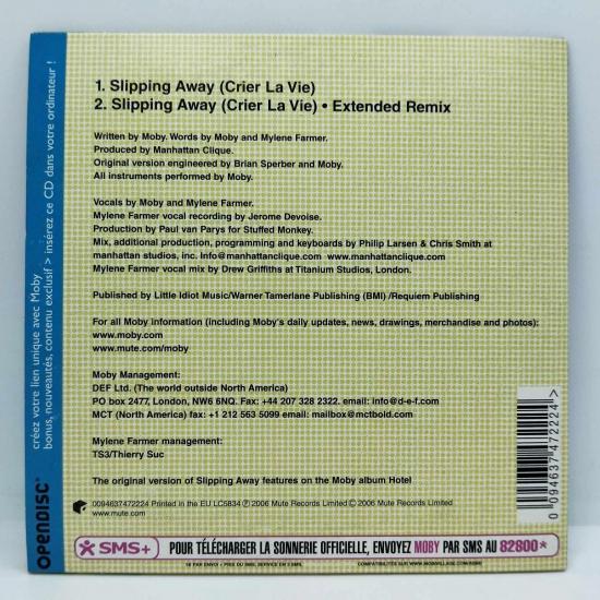Mylene farmer moby slipping away crier la vie cd single occasion 1