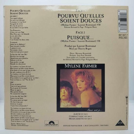 Mylene farmer pourvu qu elles soient douces single vinyle 45t occasion 1