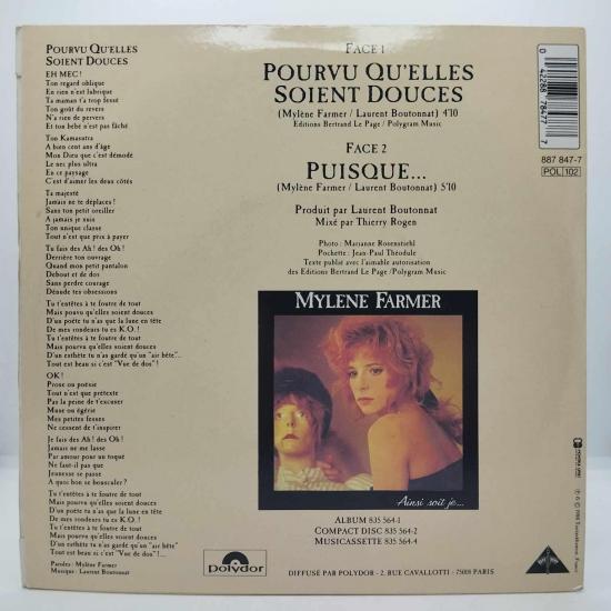 Mylene farmer pourvu qu elles soient douces single vinyle 45t occasion 1