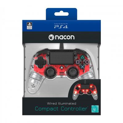 Nacon wired official controller clear red ps4