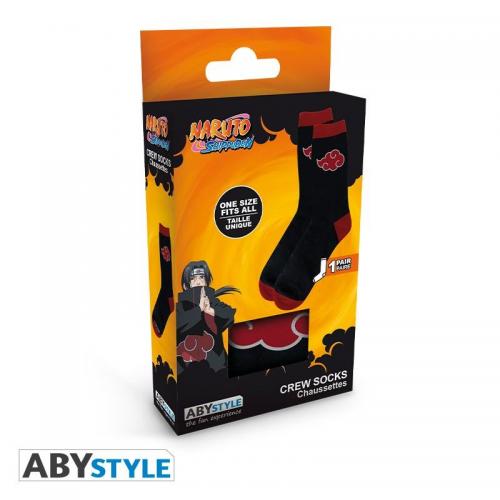 Naruto shippuden chaussettes noir rouge akatsuki