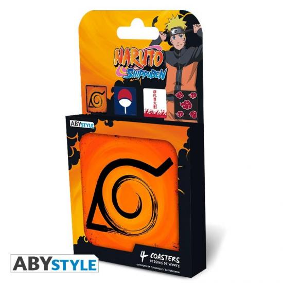 Naruto shippuden pack de 4 dessous de verre