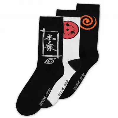 Naruto shippuden symbol pack de 3 paires de chaussettes t39 42