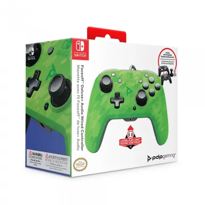 Official faceoff deluxe audio wired green controller 2