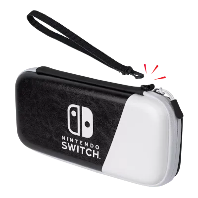 Official switch deluxe travel case black white switch lite oled