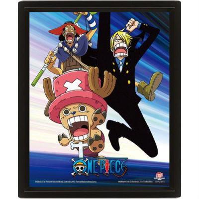 One piece straw hat pirates assault poster lenticulaire 3d 26x20cm 1