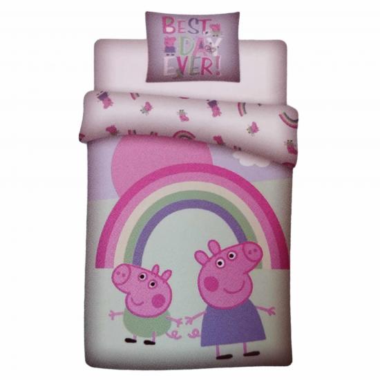 Peppa pig parure de lit 140x200 coton polyester