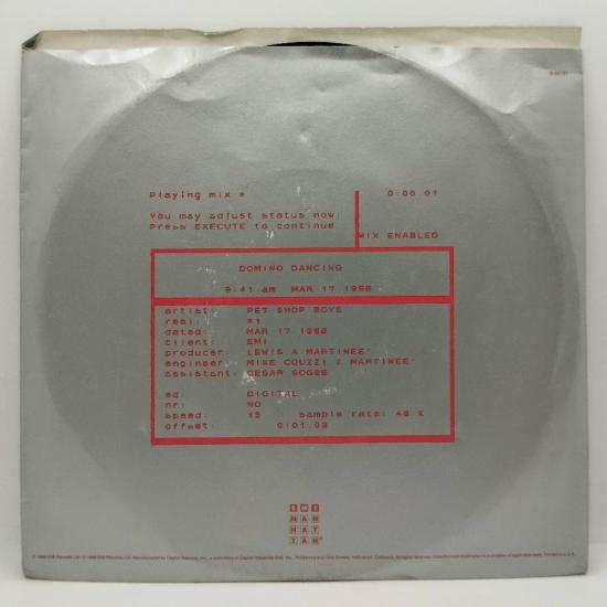 Pet shop boys domino dancing pressage usa single vinyle 45t occasion 1