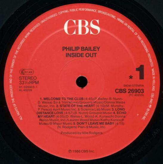 Philip bailey inside out album vinyle occasion 3