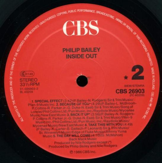 Philip bailey inside out album vinyle occasion 4