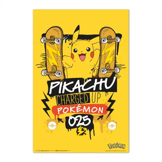 Pokemon pikachu charged up 025 poster 61x91cm