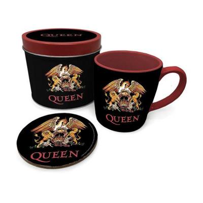 Queen mug dessous de verre en boite en metal