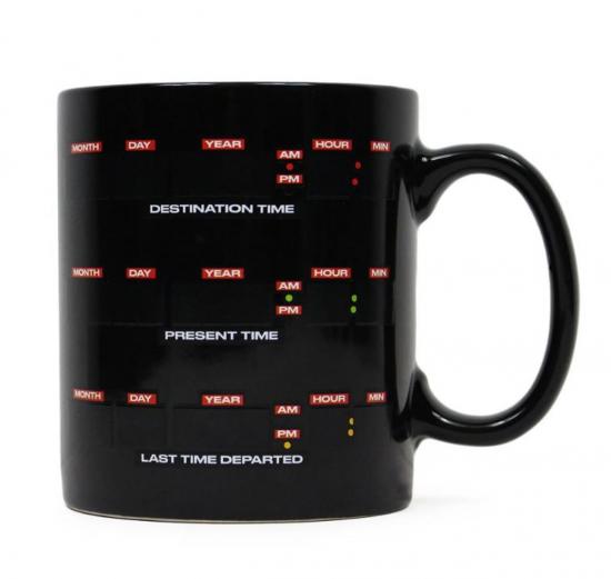 Retour vers le futur tasse a changement de chaleur heure et logo