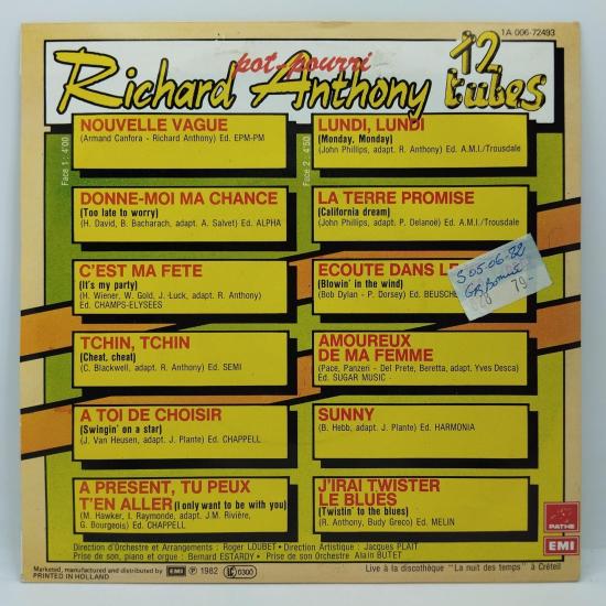 Richard anthony 12 tubes single vinyle 45t occasion 1