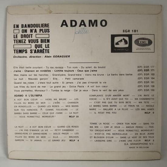 Salvatore adamo en bandouliere single vinyle ep occasion 1