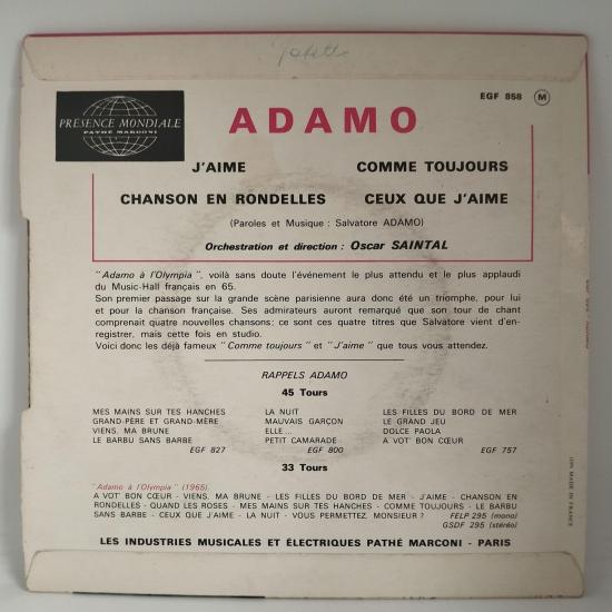 Salvatore adamo j aime single vinyle ep occasion 1