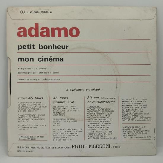 Salvatore adamo petit bonheur single vinyle 45t occasion 1