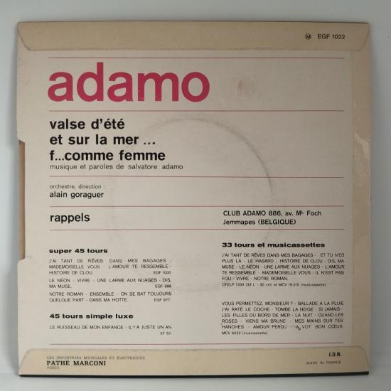 Salvatore adamo valse d ete single vinyle 45t occasion 1