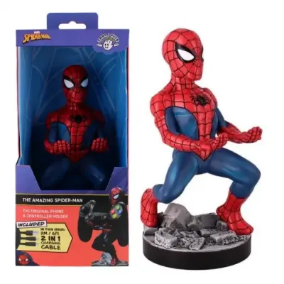 Spider man figurine 20cm support manette portable