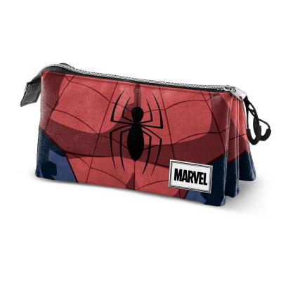Spiderman plumier 3 compartiments 23x11x10 matiere recyclee