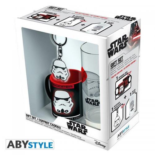 Star wars coffret verre porte cles mini mug trooper