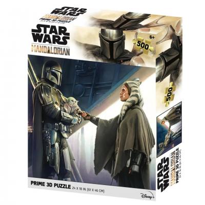 Star wars puzzle lenticulaire 3d the mandalorian grogu ashoka 500 pieces