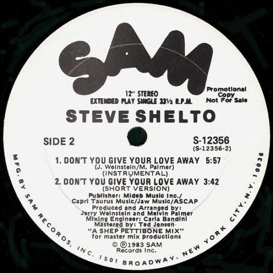Steve shelto don t you give your love away 2