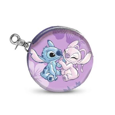 Stitch angel lila porte monnaie cookie casual 8 7x2 3cm