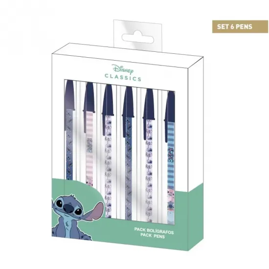 Stitch set de 6 stylos a bille