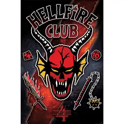 Stranger things 4 hellfire club emblem rift poster 61x91cm