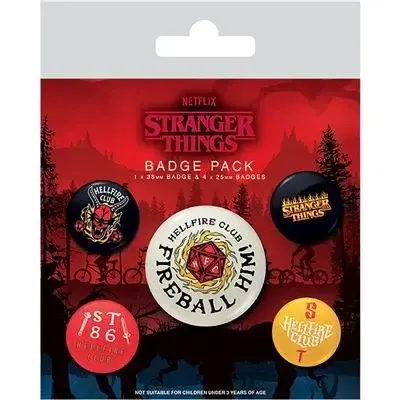 Stranger things 4 hellfire club pack 5 badges