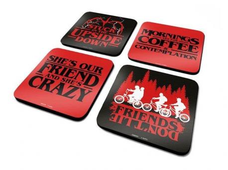 Stranger things pack de 4 dessous de verre phrases