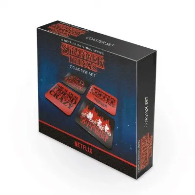 Stranger things pack de 4 dessous de verre phrases