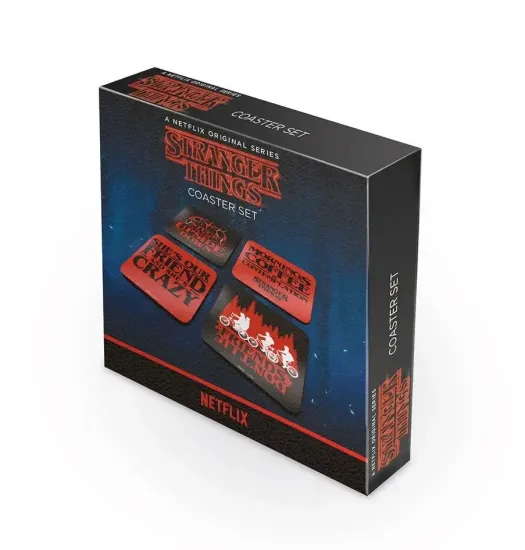 Stranger things pack de 4 dessous de verre phrases