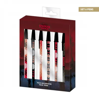 Stranger things set de 6 stylos a bille
