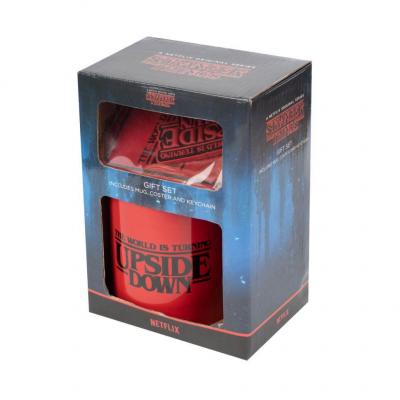 Stranger things upside down set mug sous verre porte cles